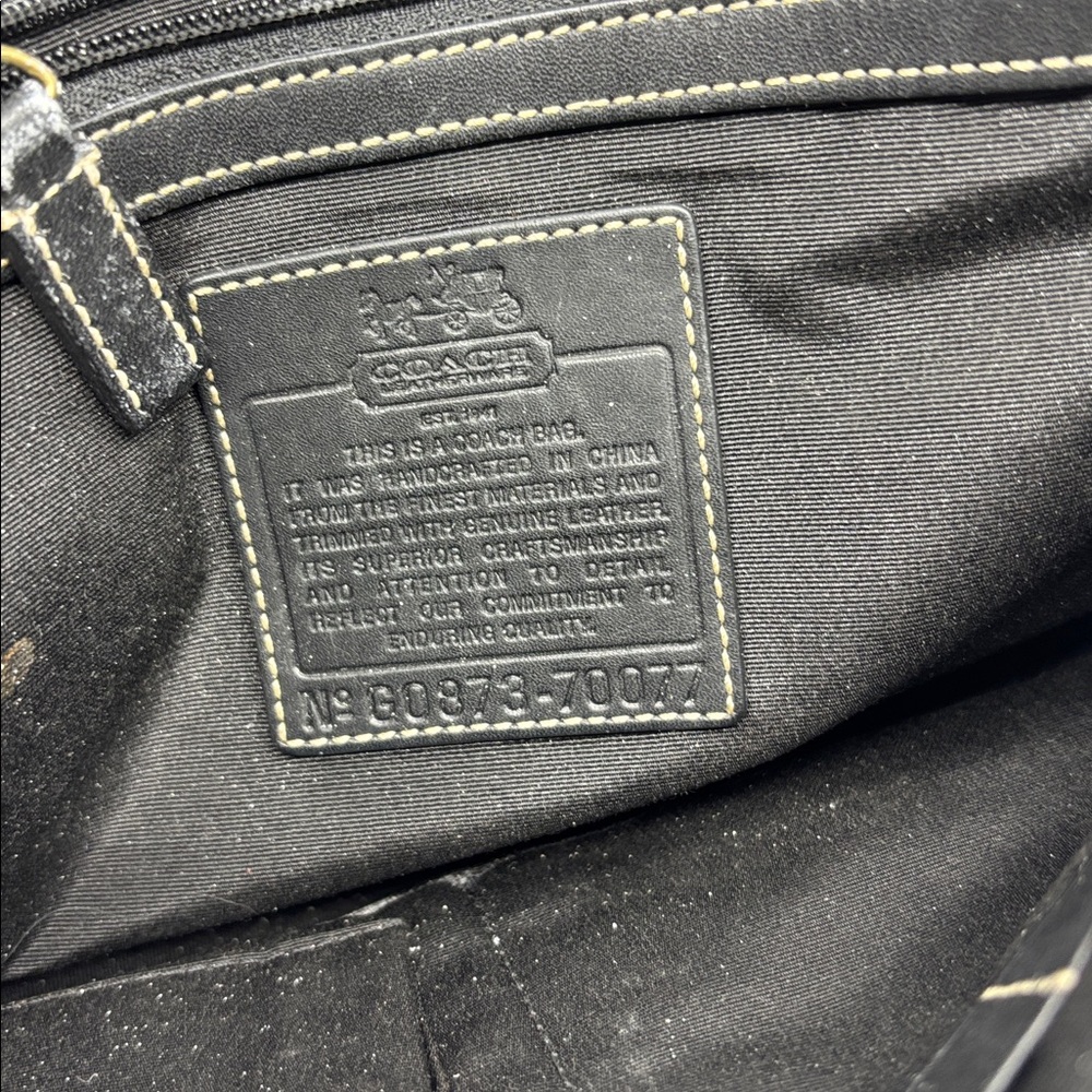 Coach Signature Black and Gray Messenger Bag - Picture 5 of 6